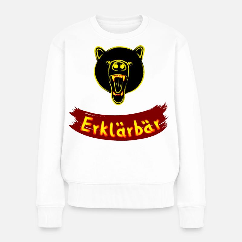 Erklärbär - Frauen Premium Bio Pullover - Weiß