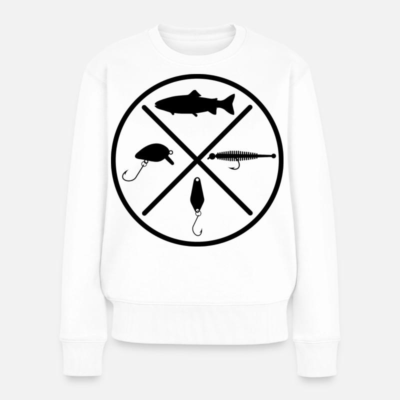 Forelle Kunstköder - Frauen Premium Bio Pullover - Weiß