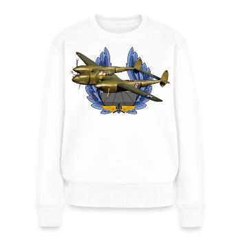 P-38 Lightning - Frauen Premium Bio Pullover - Weiß - Vorne - Julia (174cm)