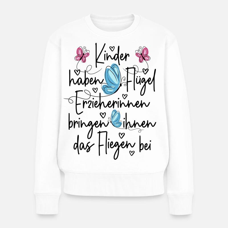 Erzieherin - Frauen Premium Bio Pullover - Weiß