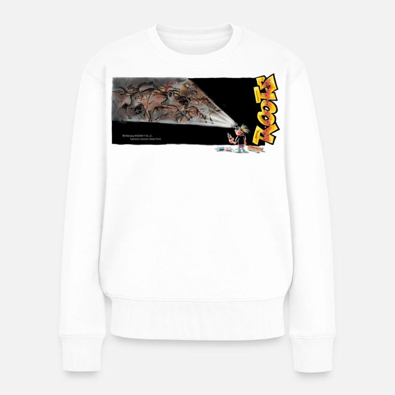 Roots peinture rupestre - Pull Premium bio Femme - blanc