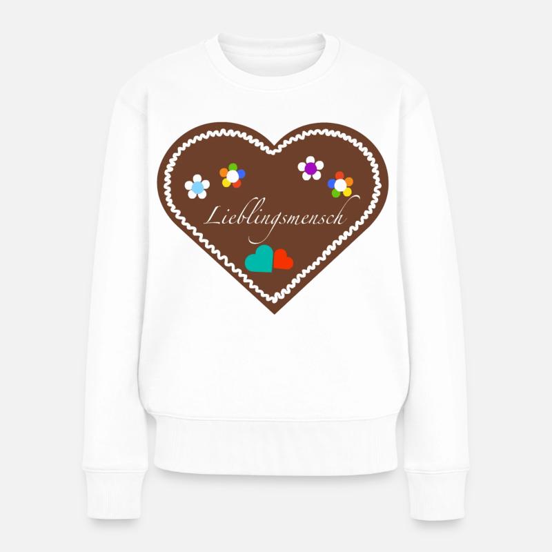 "Jahrmarkt-Liebe" - Lieblingsmensch div. - Frauen Premium Bio Pullover - Weiß