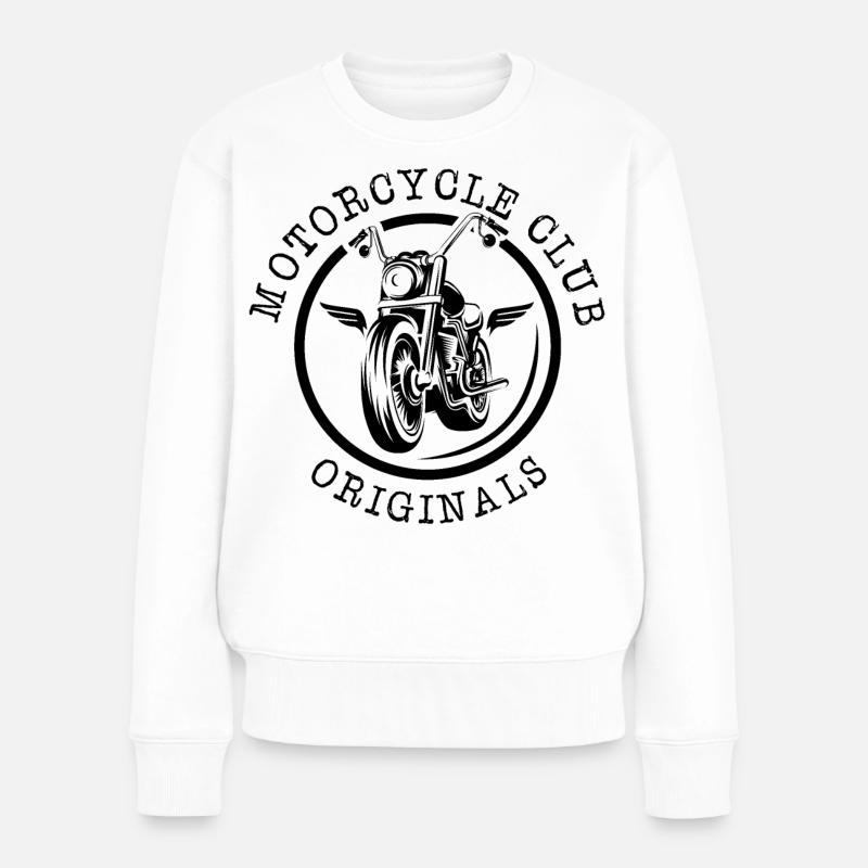 Symbole de l’emblème Motorcycle Club Custom Garage Chopper - Pull Premium bio Femme - blanc