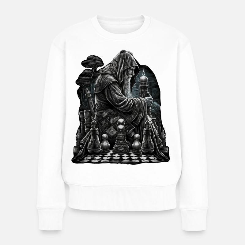 Maître d’échecs dans le jeu - Pull Premium bio Femme - blanc