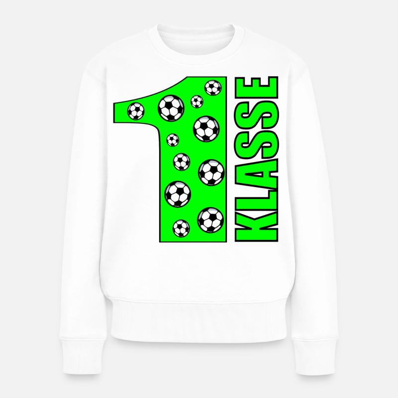 ERSTE KLASSE - FUßBALL 1. KLASSE - Frauen Premium Bio Pullover - Weiß