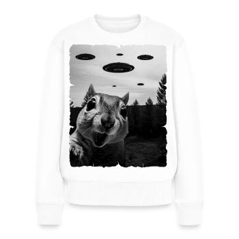 Squirrel Alien Invasion Uap Weirdcore - Women's Premium Organic Jumper - white - Front - Julia (174cm)
