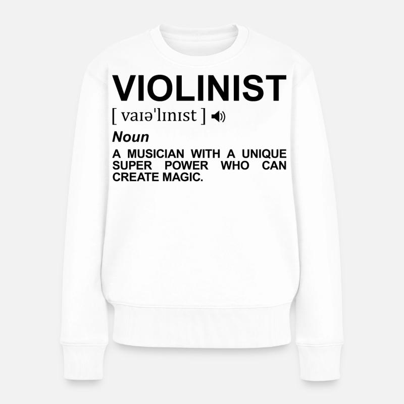 Violinist Definition - Frauen Premium Bio Pullover - Weiß