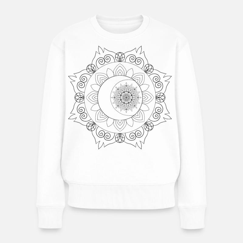 Mandala - Frauen Premium Bio Pullover - Weiß