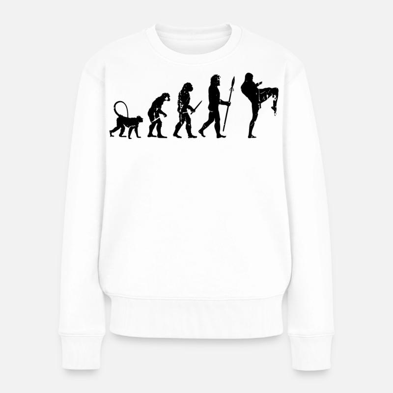 Kickboxer - Frauen Premium Bio Pullover - Weiß