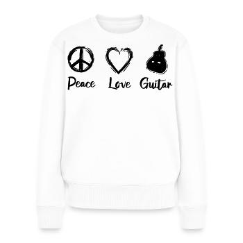 Guitar Love - Women's Premium Organic Jumper - white - Front - Julia (174cm)