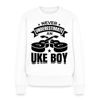 Ukulélé Garçon - Pull Premium bio Femme - blanc - Devant - Julia (174cm)