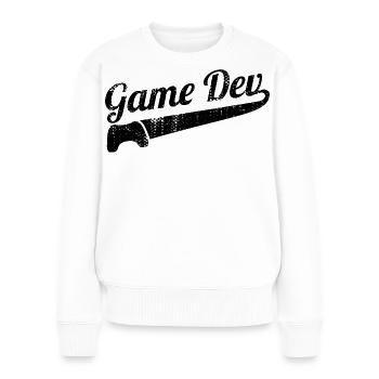 Game Development Saying - Women's Premium Organic Jumper - white - Front - Julia (174cm)