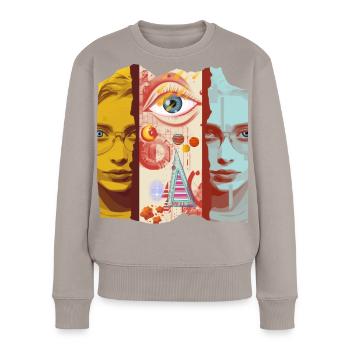 Design d’art moderne - Pull Premium bio Femme - taupe - Devant - Julia (174cm)