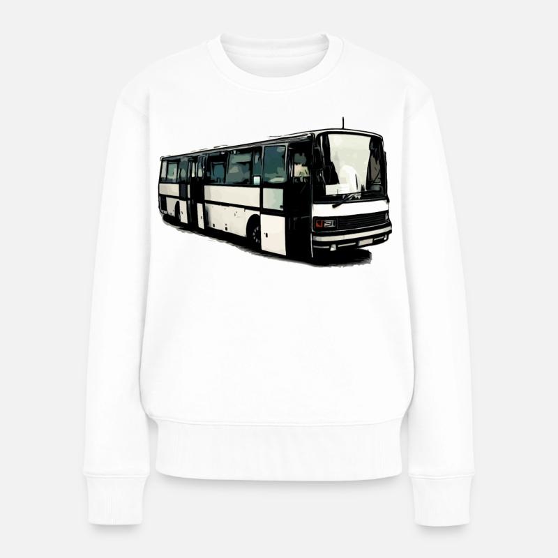 Setra Bus Setra S215 UL mit offenen Türen - Frauen Premium Bio Pullover - Weiß