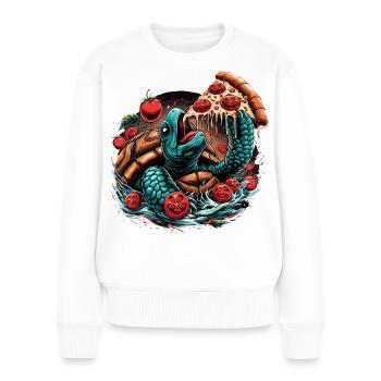 Turtle Pizza Tomato Design - Women's Premium Organic Jumper - white - Front - Julia (174cm)