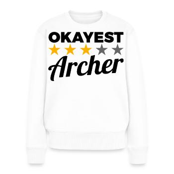 Okayest Archer - Frauen Premium Bio Pullover - Weiß - Vorne - Julia (174cm)