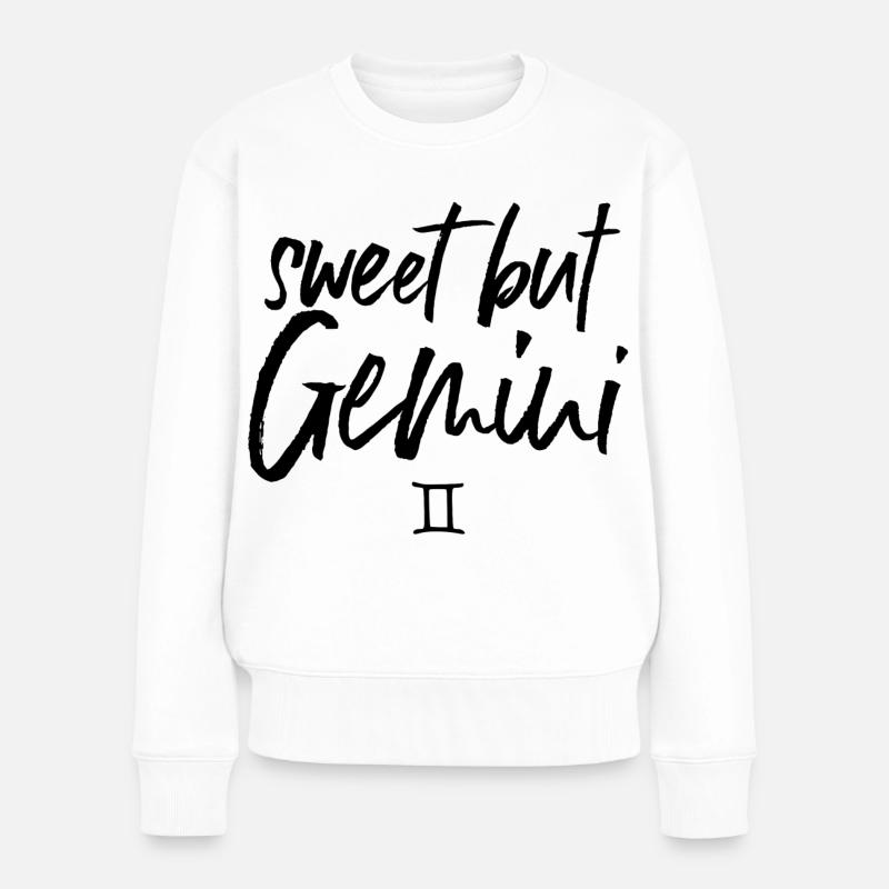 Zodiaque des Gémeaux doux mais GÉMEAUX - Pull Premium bio Femme - blanc