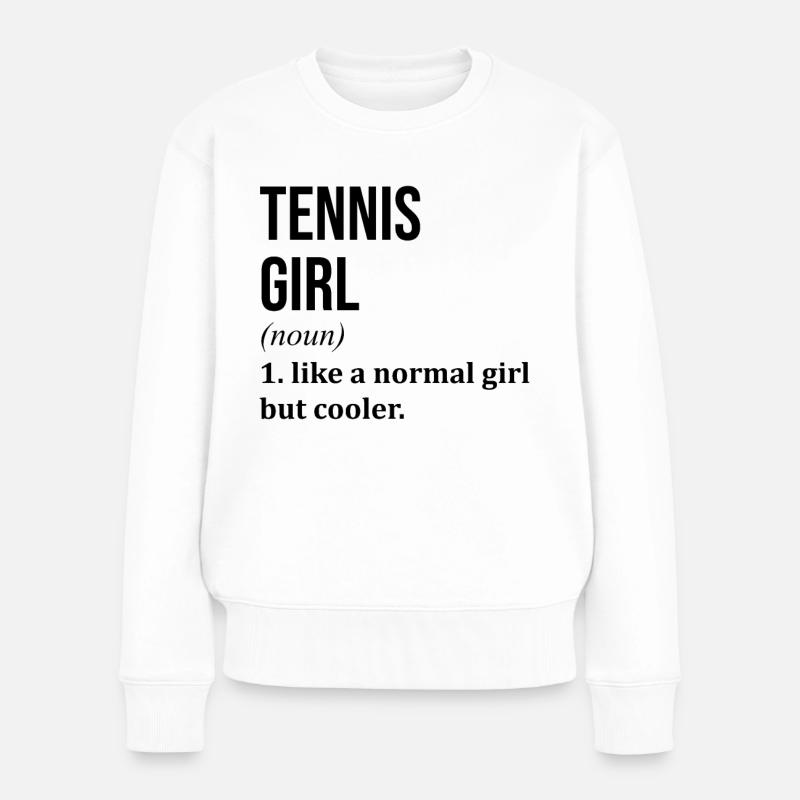 Tennis - Frauen Premium Bio Pullover - Weiß