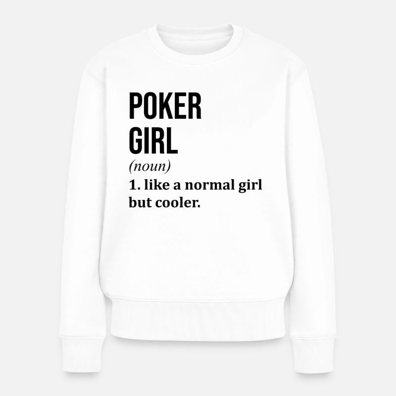 Poker - Frauen Premium Bio Pullover - Weiß