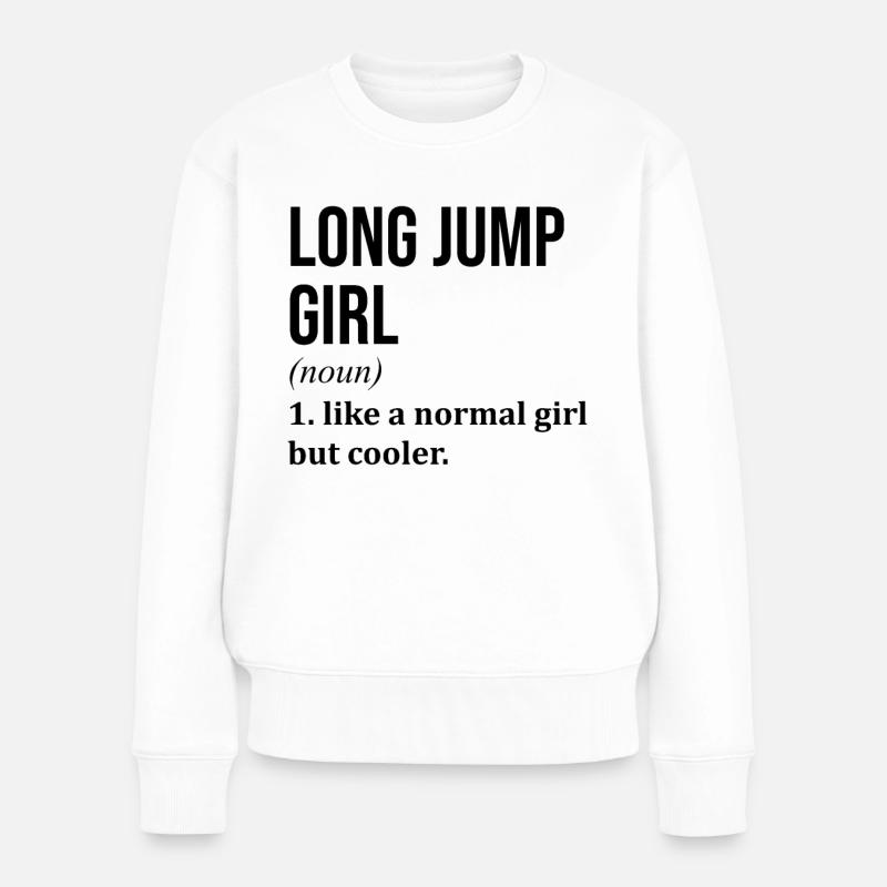 Weitsprung - Frauen Premium Bio Pullover - Weiß