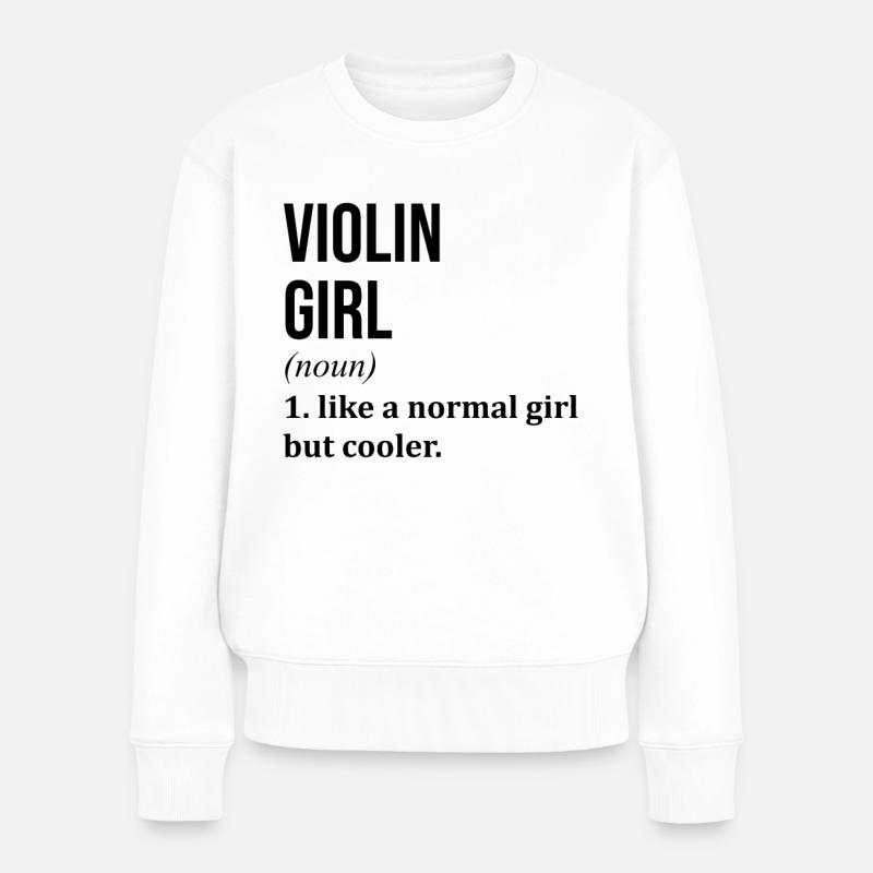Geige - Frauen Premium Bio Pullover - Weiß