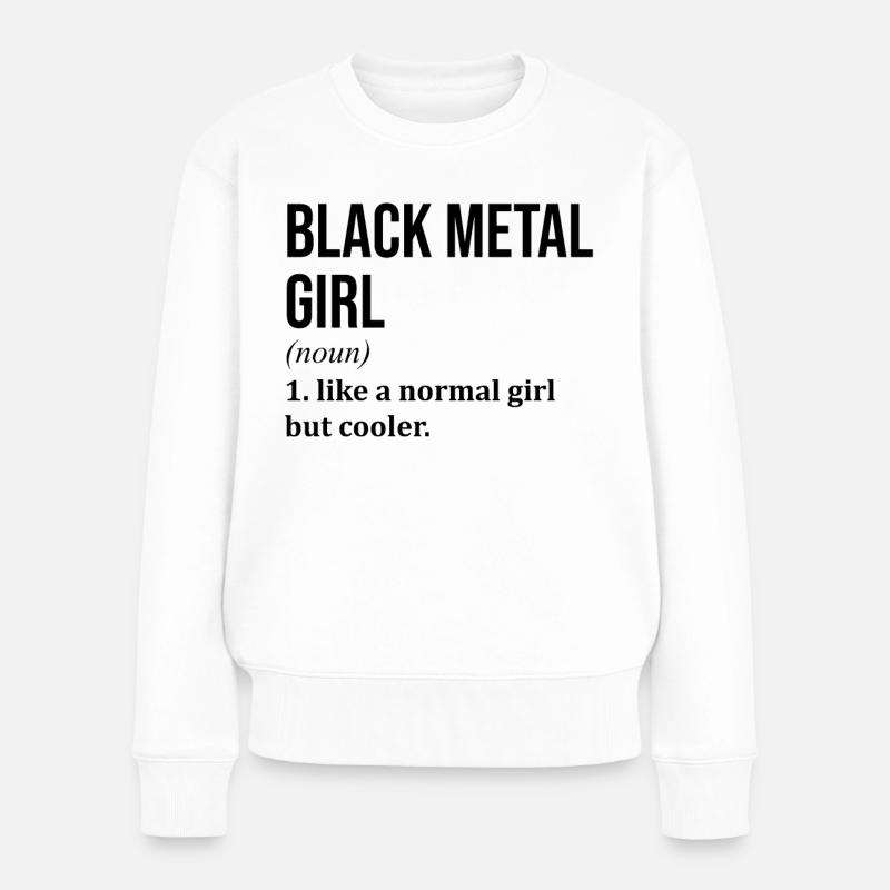 Black Metal - Frauen Premium Bio Pullover - Weiß