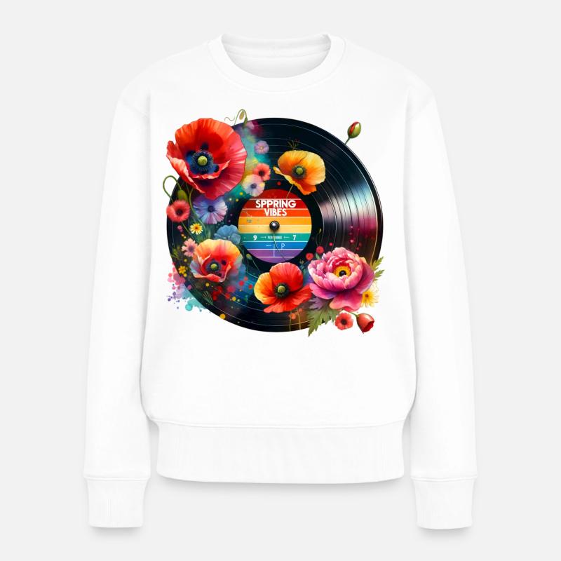 Spring Vibes - Frauen Premium Bio Pullover - Weiß