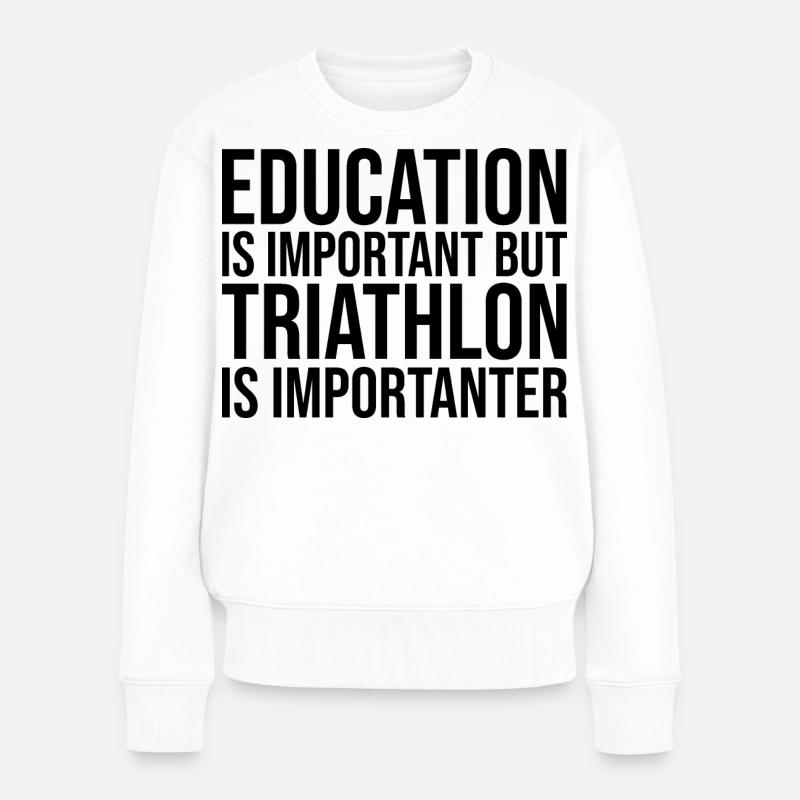 Triathlon - Frauen Premium Bio Pullover - Weiß