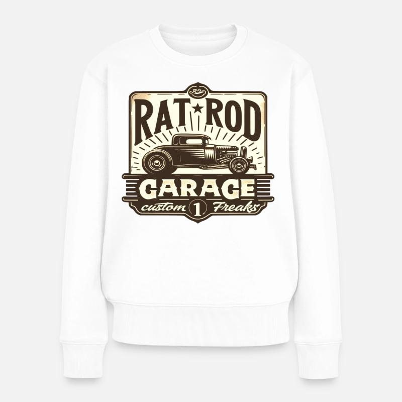 Ratsking Ratlook Shirt – Rustikaler Custom Style - Frauen Premium Bio Pullover - Weiß