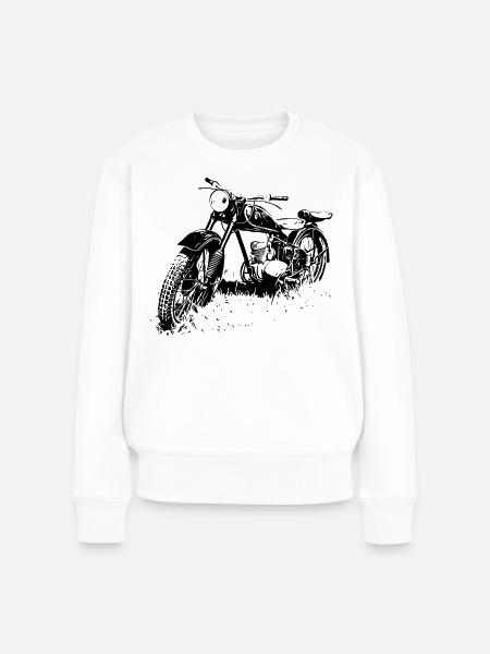 Zschopau DDR Motorrad - Frauen Premium Bio Pullover - Weiß