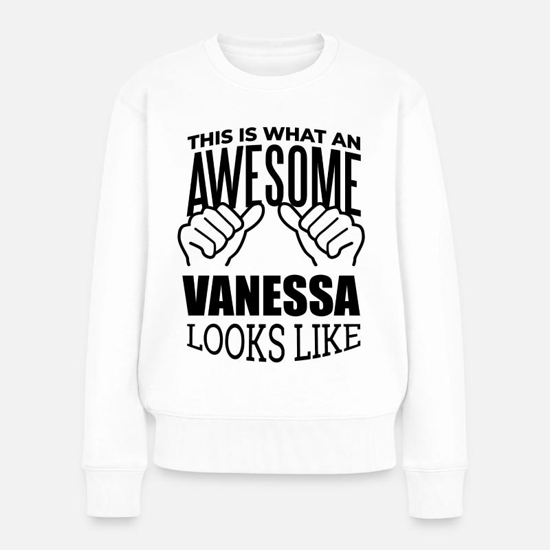 Vanessa - Frauen Premium Bio Pullover - Weiß