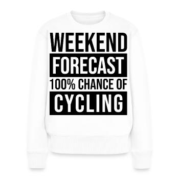 Radfahren - Frauen Premium Bio Pullover - Weiß - Vorne - Julia (174cm)
