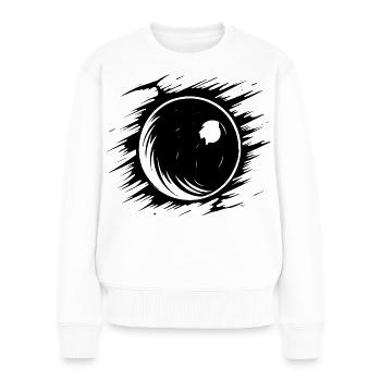 Boule de bowling croquis - Pull Premium bio Femme - blanc - Devant - Julia (174cm)