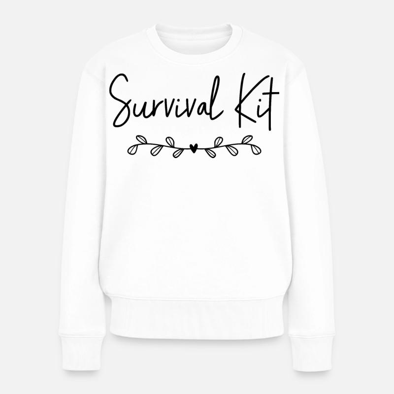 Survival Kit - Frauen Premium Bio Pullover - Weiß