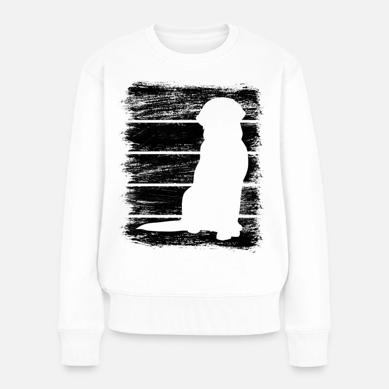 Hund - Frauen Premium Bio Pullover - Weiß