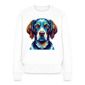 Ariege Pointer Hund Rasse Bunte Karikatur Kawaii - Frauen Premium Bio Pullover - Weiß - Vorne - Julia (174cm)