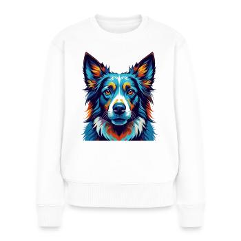 Deutscher Schafpudel Hunderasse Karikatur Kawaii - Frauen Premium Bio Pullover - Weiß - Vorne - Julia (174cm)