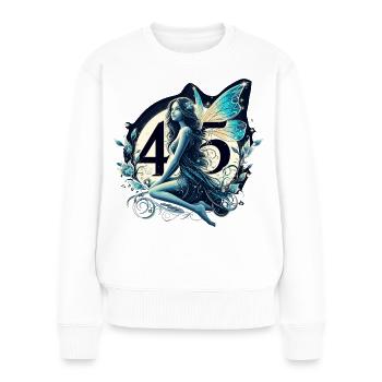 45 Years Fairy Elf Birthday Anniversary Gift - Women's Premium Organic Jumper - white - Front - Julia (174cm)