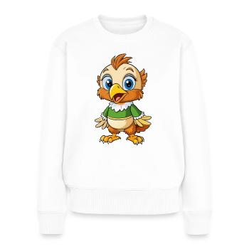 Buzzard Cute Cartoon Character Kawaii Clipart - Women's Premium Organic Jumper - white - Front - Julia (174cm)