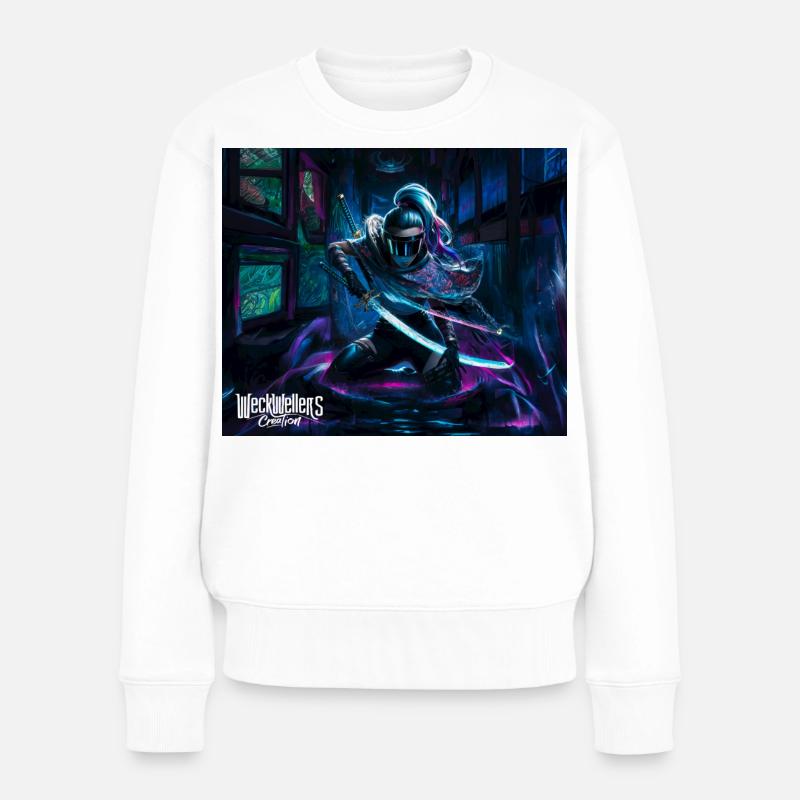 Graffiti Anime Samurai - Women's Premium Organic Jumper - white