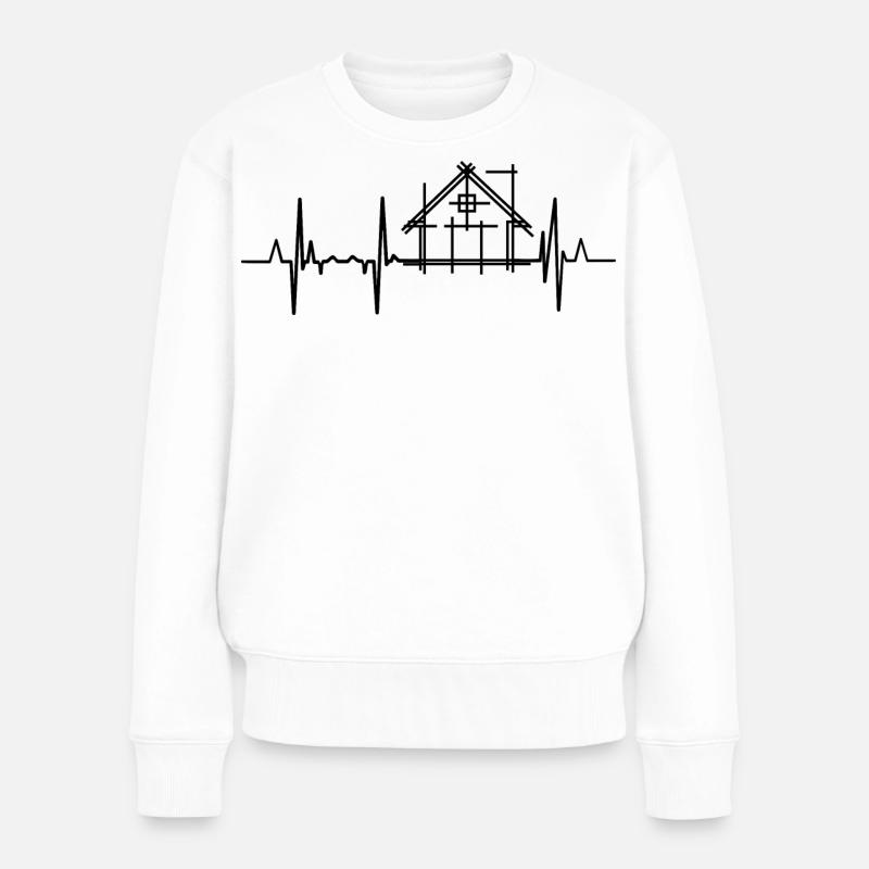 Architektur Herzlinie - Frauen Premium Bio Pullover - Weiß