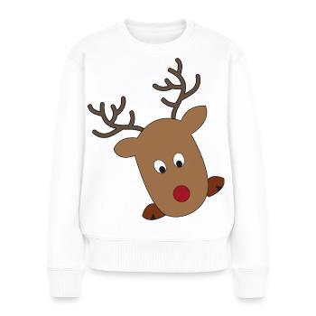 Weihnachten - Frauen Premium Bio Pullover - Weiß - Vorne - Julia (174cm)