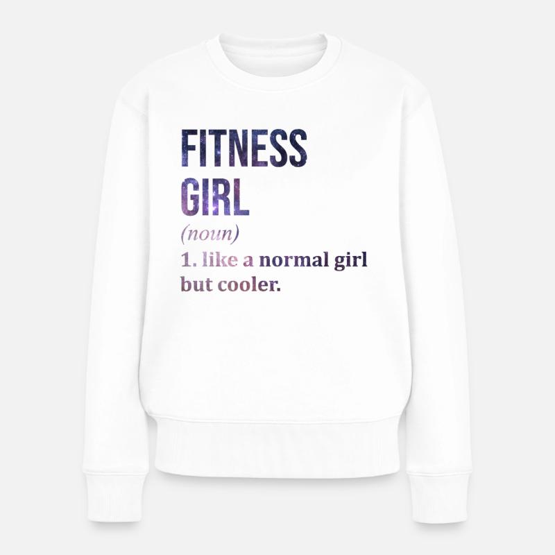 Fitness - Frauen Premium Bio Pullover - Weiß