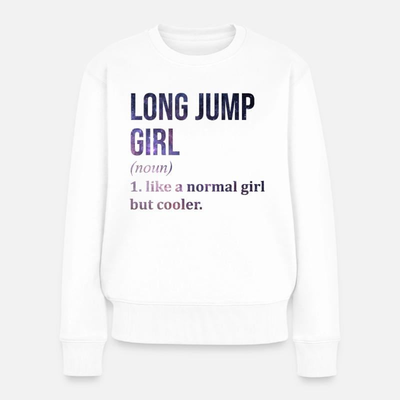 Weitsprung - Frauen Premium Bio Pullover - Weiß