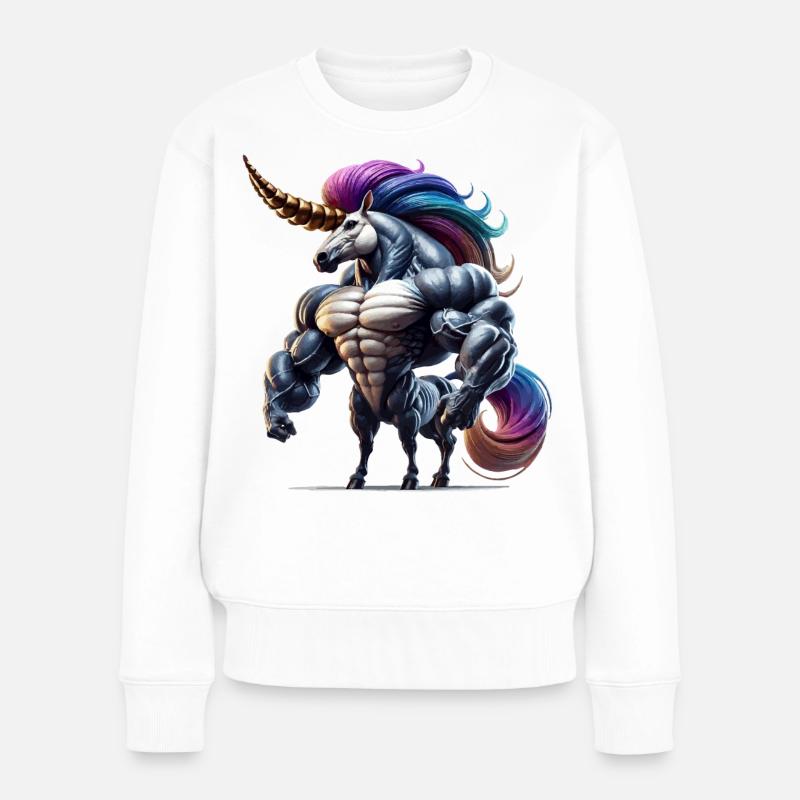 Super Einhorn - Frauen Premium Bio Pullover - Weiß