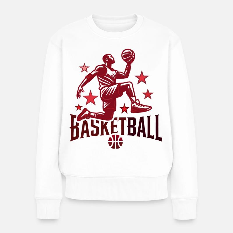 basketball design - Frauen Premium Bio Pullover - Weiß