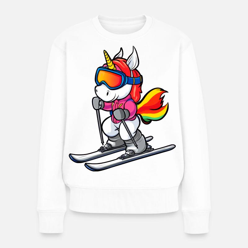 Licorne de ski - Pull Premium bio Femme - blanc