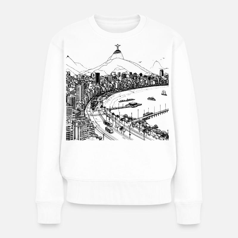 RIO DE JANEIRO - Frauen Premium Bio Pullover - Weiß