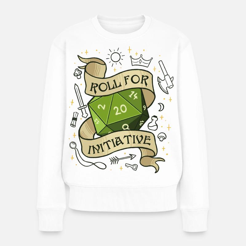 Roll for Initiative – Würfel dein Schicksal - Frauen Premium Bio Pullover - Weiß