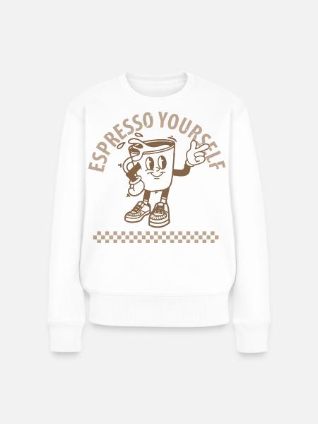 Espresso Yourself Coffee - Frauen Premium Bio Pullover - Weiß